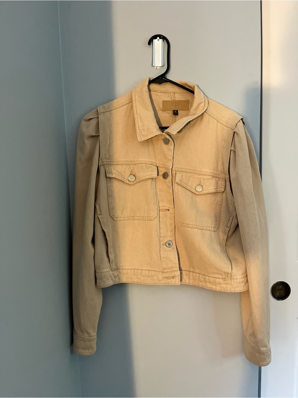 Blank NYC Pink Cropped Denim Jacket